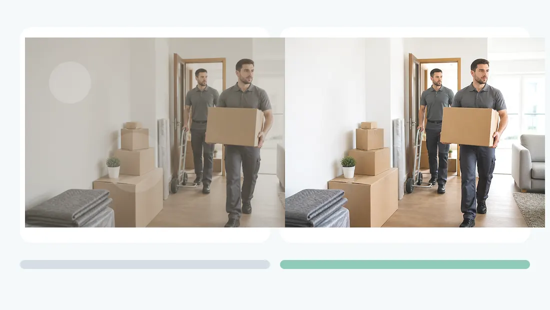 Vorher-Nachher Servicebild für Umzugs- und Zügelservice